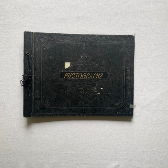 Vintage Photo Album Embossed Cover Black Empty Pages Gothic Grimoire Grief Magic - Picture 2 of 16